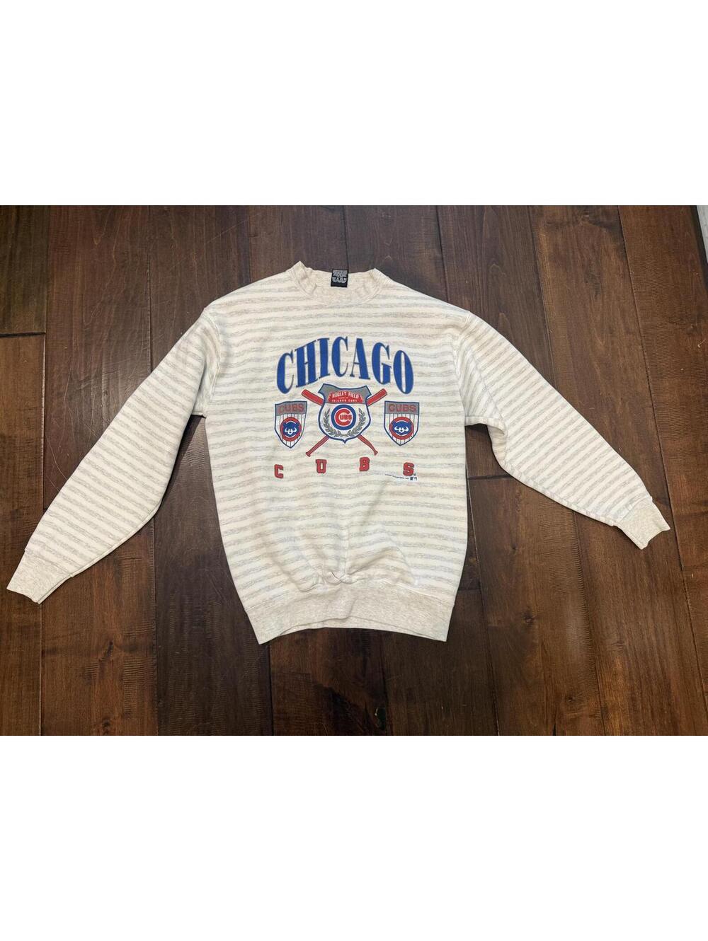Vintage 90s Chicago Cubs Wrigley Field Sweatshirt H.L. Miller Gold USA